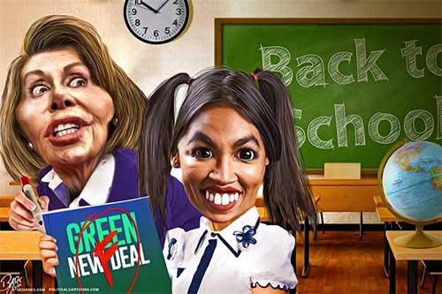 jpg Political Cartoon: Green New Deal Pelosi and AOC