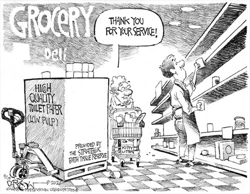 jpg Political Cartoon: Shopping chaos